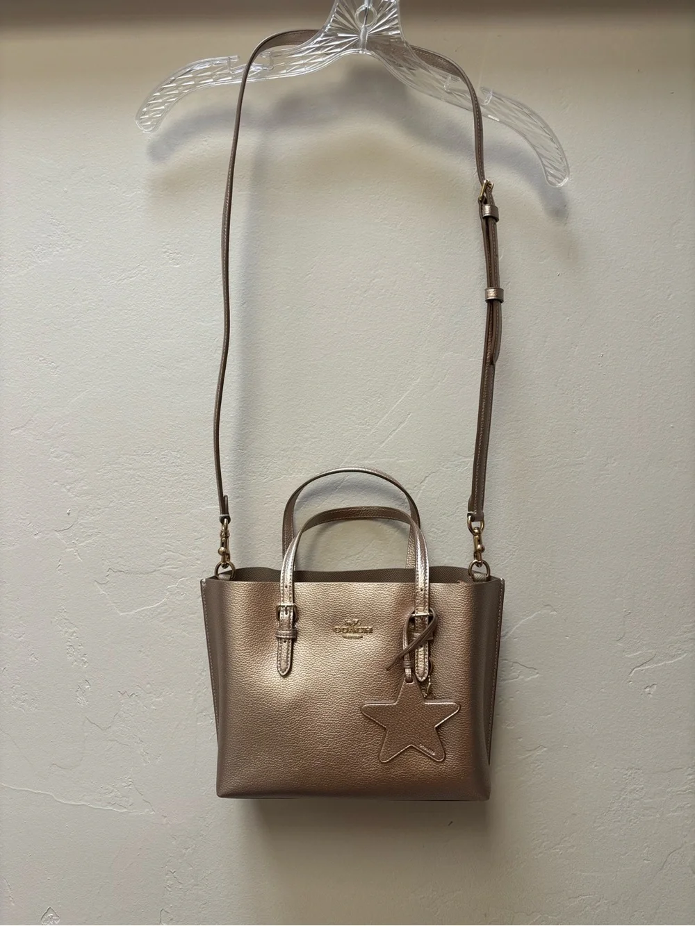 Coach Metallic Tote with Star Charm